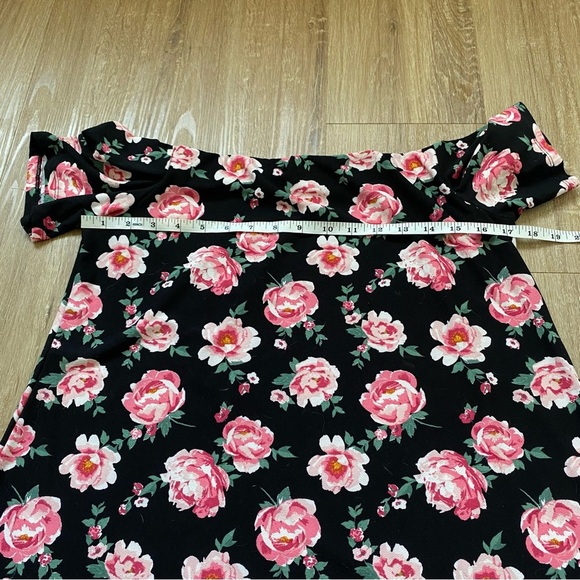 H&M Off The Shoulders Bold Floral Shift Dress Medium - Picture 7 of 10